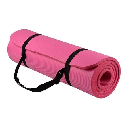 JUPITER GEAR JupiterGear JG-EXERMAT1-PNK Thick Yoga & Pilates Exercise Mat with Carrying Strap; Pink JG-EXERMAT1-PNK